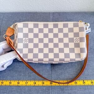 Authentic Louis Vuitton Damier Azur Pochette Accessories Bag